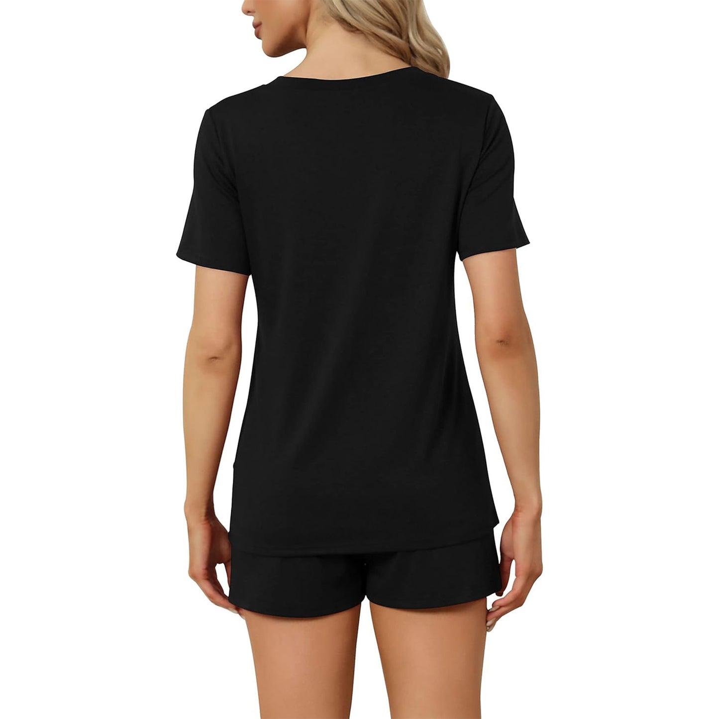 Women's Short Sleeve Pajama Sets Casual 2 Piece Lounge pj Shorts Set with Pockets (Available in Plus Size)