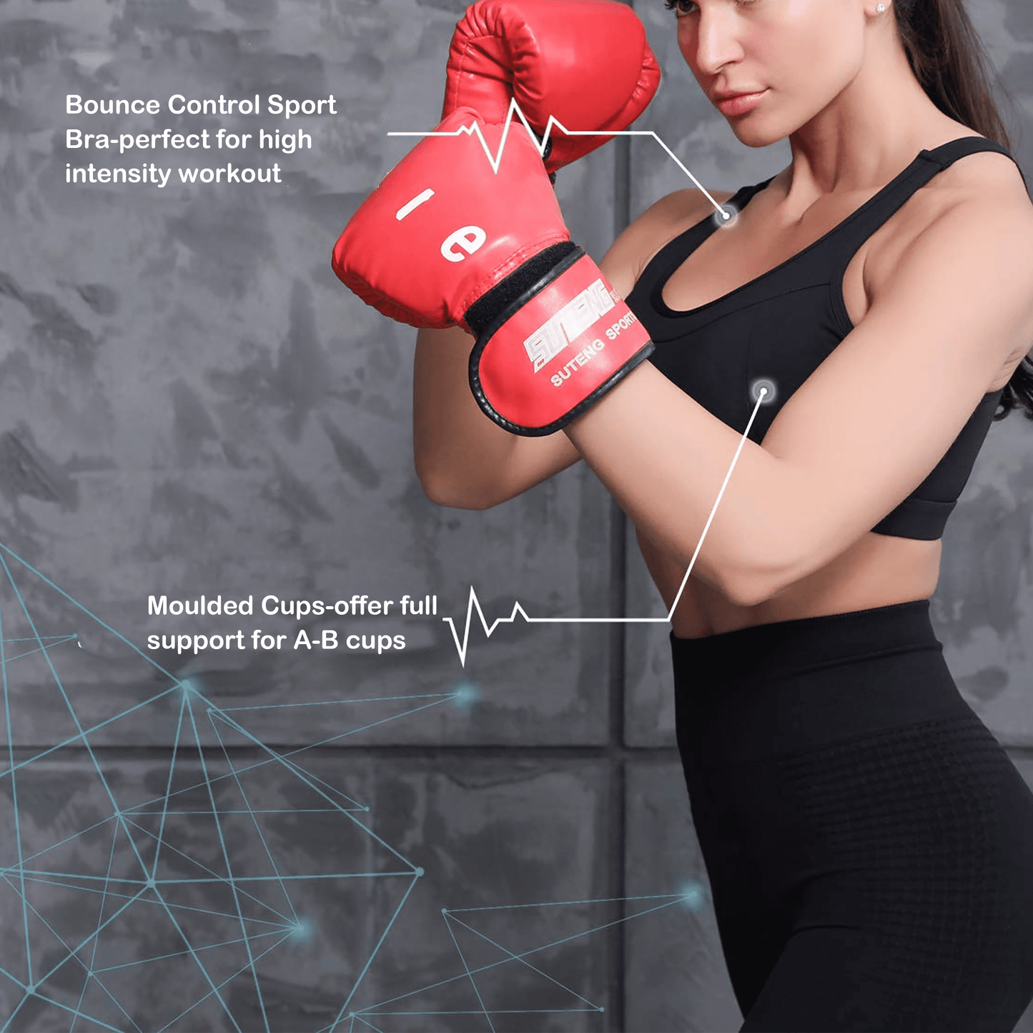 MLDRA Athletic Bra for Women Backless High Support Push Up Bra Sports Bras with Hollow Out Design Ideal for Running Jogging and Gym