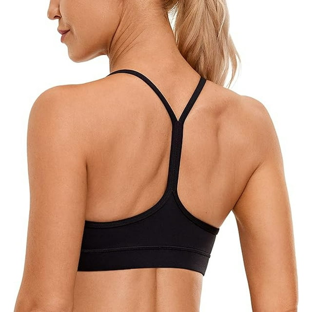 2 Pack Sports Bras for Women, Supportive Workout Bras, Y Back Thin Strap Yoga Bra with Removable Cups